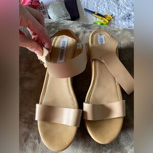 Steve Madden Platform Sandals, Camel Tan, Size 7